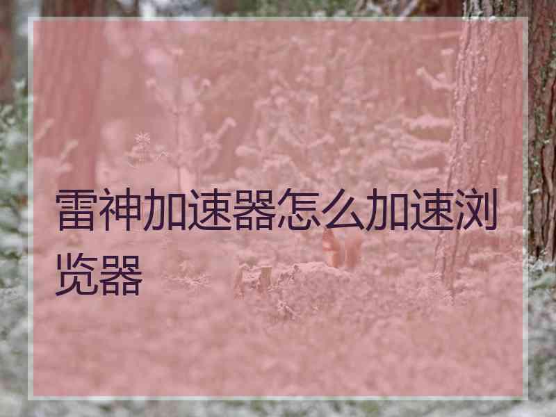 雷神加速器怎么加速浏览器