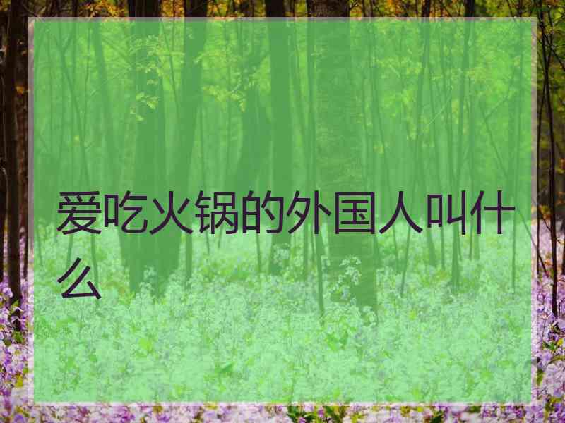 爱吃火锅的外国人叫什么