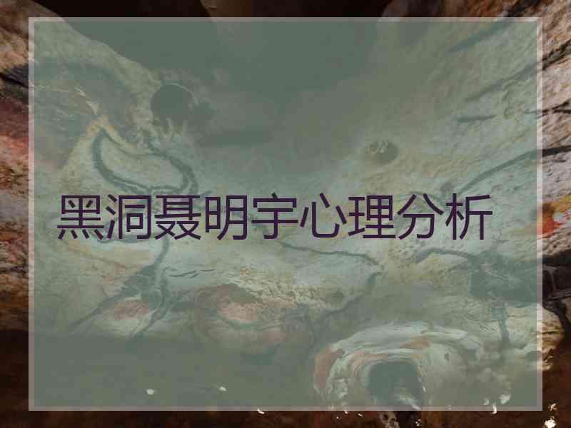 黑洞聂明宇心理分析